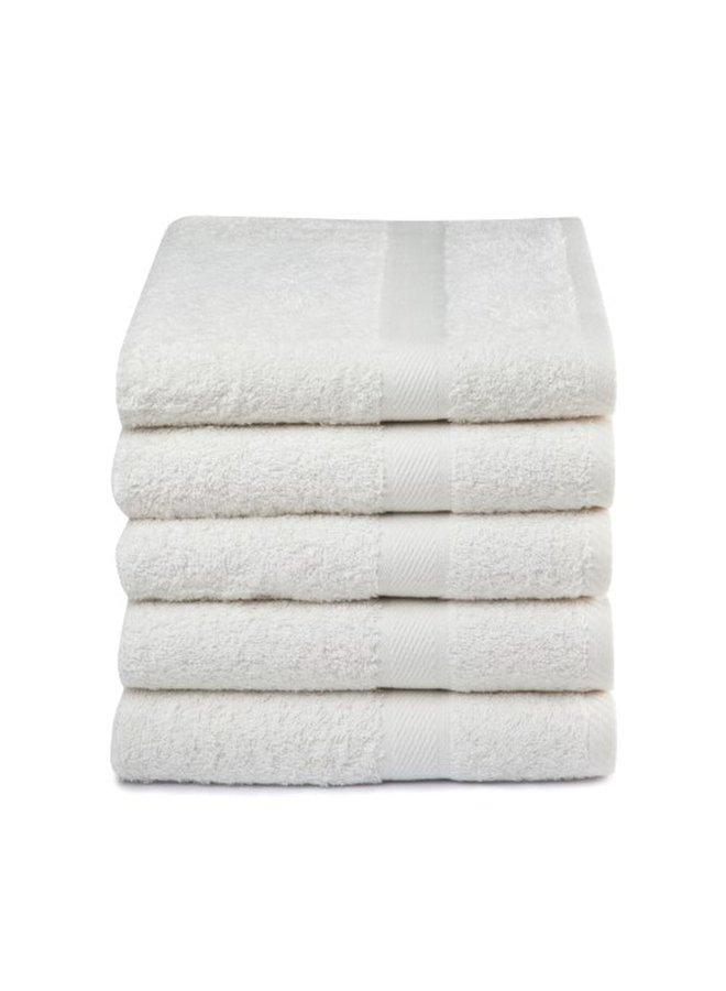 Handdoeken (Set Van 5) Creme - 50x100 - Badstof Katoen