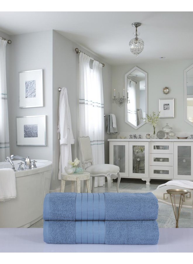 Good Morning Handdoeken (Set Van 2) Ijsblauw - 70x140 - Badstof Katoen