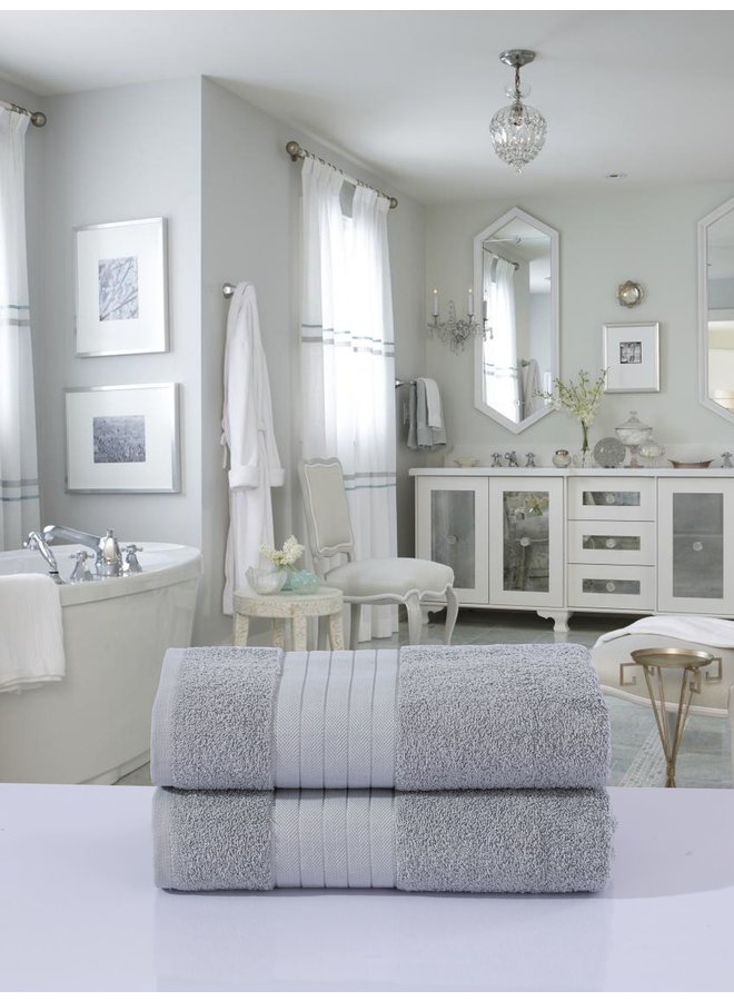 Good Morning Handdoeken (Set Van 2) Grijs - 70x140 - Badstof Katoen