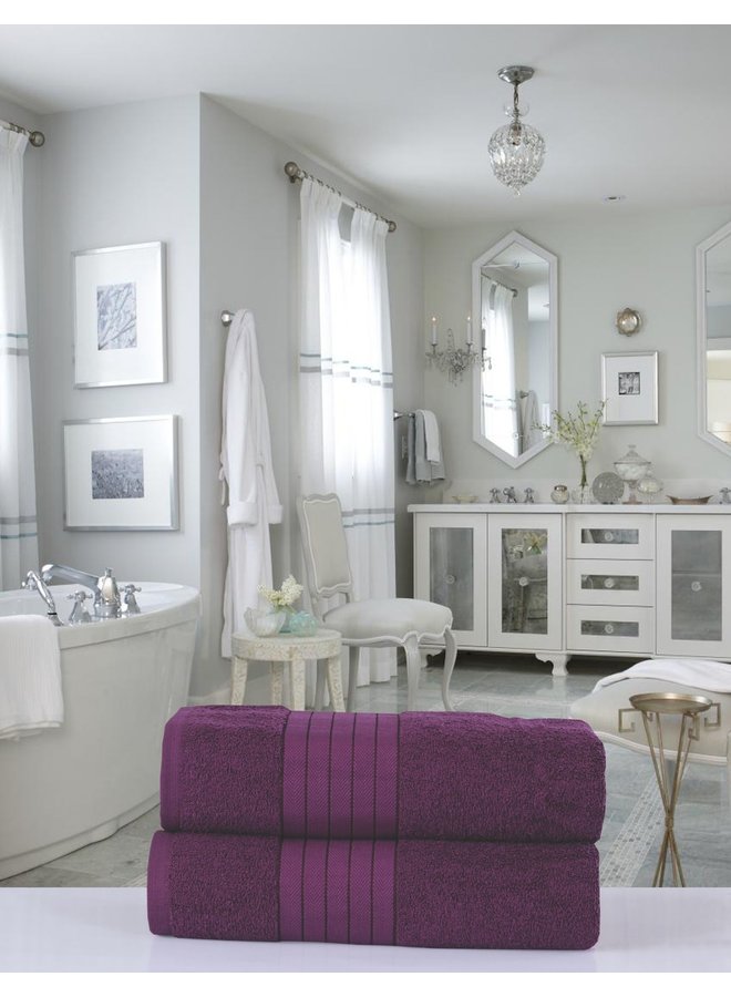 Good Morning Handdoeken (Set Van 2) Bordeaux - 70x140 - Badstof Katoen