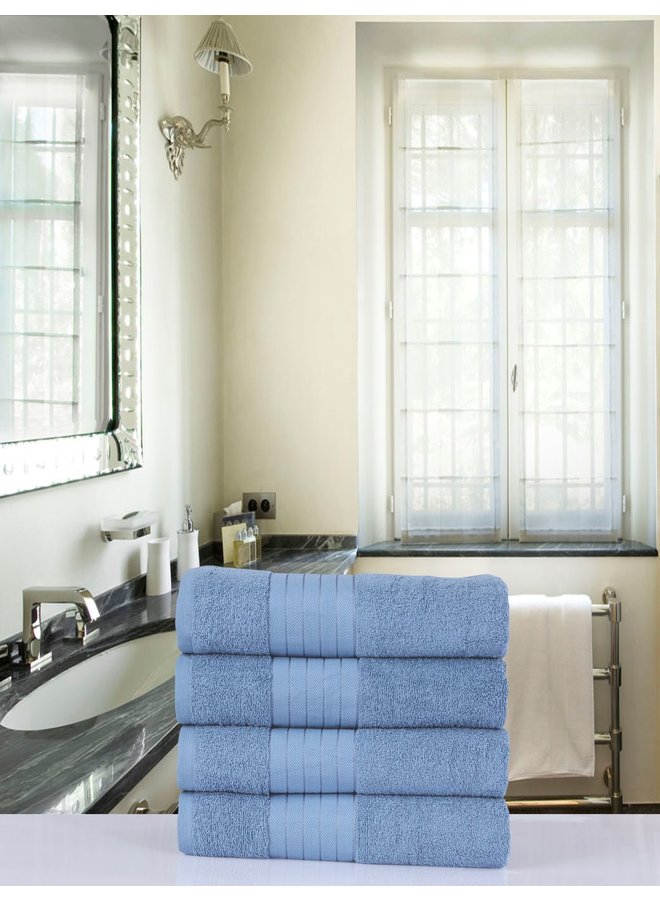 Good Morning Handdoeken (Set Van 4) Ijsblauw - 50x100 - Badstof Katoen