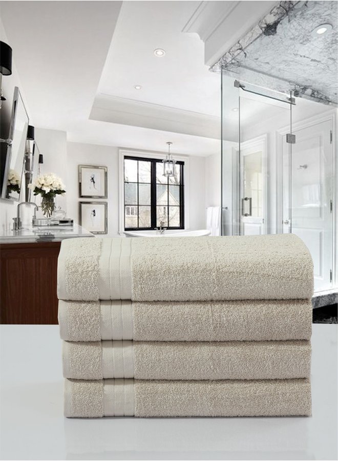 Handdoeken (Set Van 4) Zand - 50x100 - Badstof Katoen