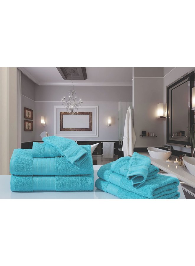Handdoekenset (Set Van 8) Aqua - Badstof Katoen