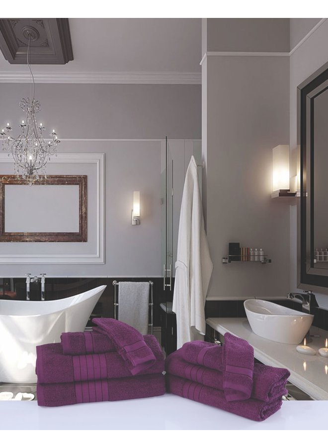 Handdoekenset (Set Van 8) Bordeaux - Badstof Katoen