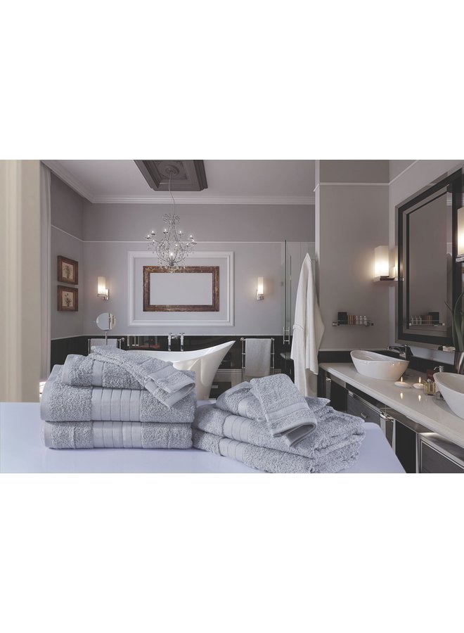 Handdoekenset (Set Van 8) Grijs - Badstof Katoen