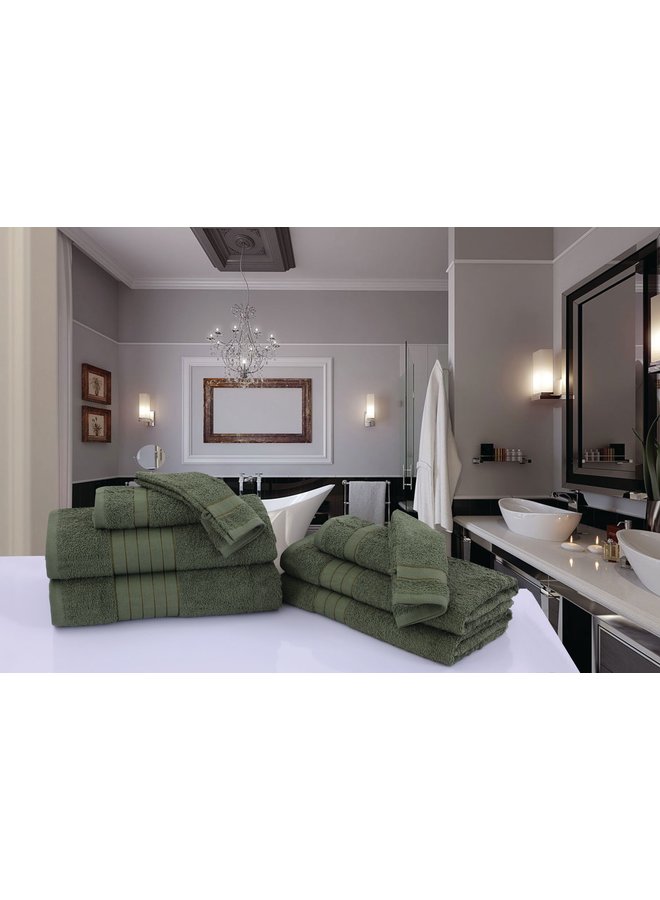 Handdoekenset (Set Van 8) Groen - Badstof Katoen