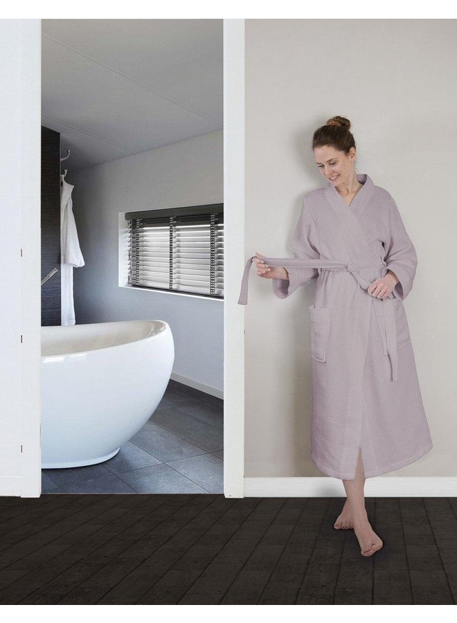 Heckett & Lane Badjas Wafel Lila Paars - Katoen
