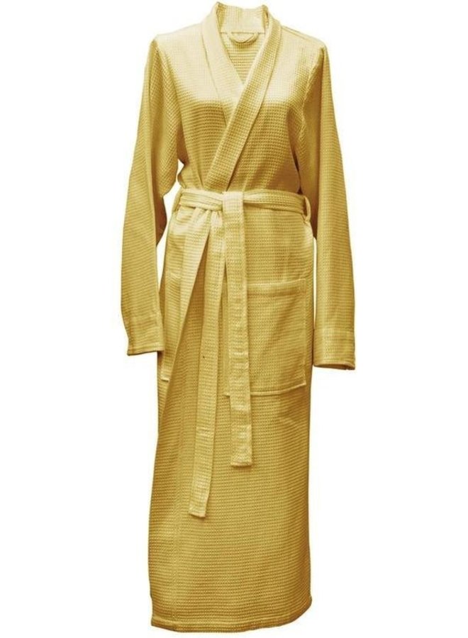 Heckett & Lane Badjas Wafel Geel - Katoen