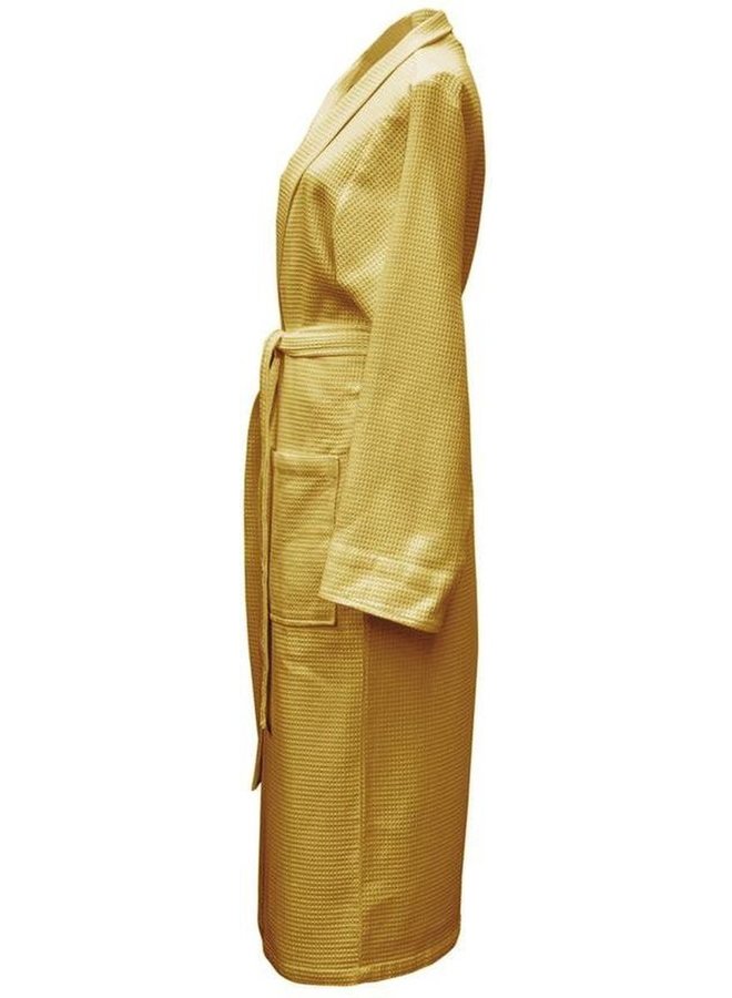 Heckett & Lane Badjas Wafel Geel - Katoen