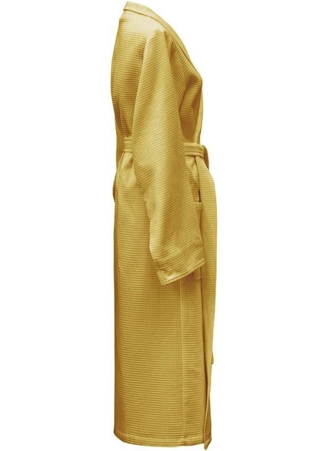 Heckett & Lane Badjas Wafel Geel - Katoen