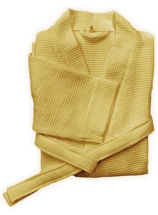 Heckett & Lane Badjas Wafel Geel - Katoen