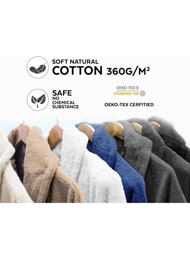 Dreamhouse Badjas Soft Terry Grijs - Badstof Katoen