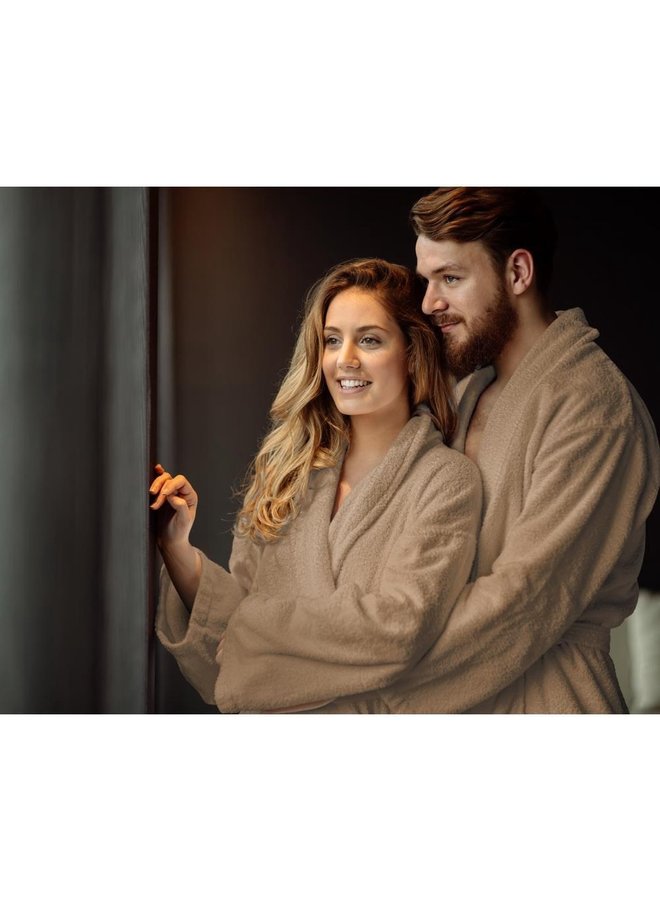 Dreamhouse Badjas Soft Terry Taupe - Badstof Katoen