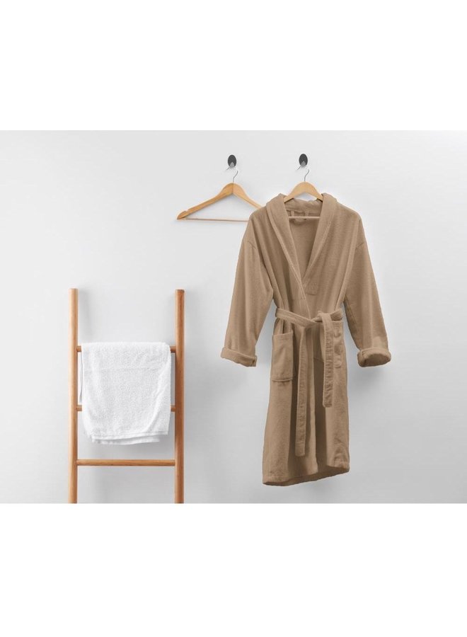 Dreamhouse Badjas Soft Terry Taupe - Badstof Katoen