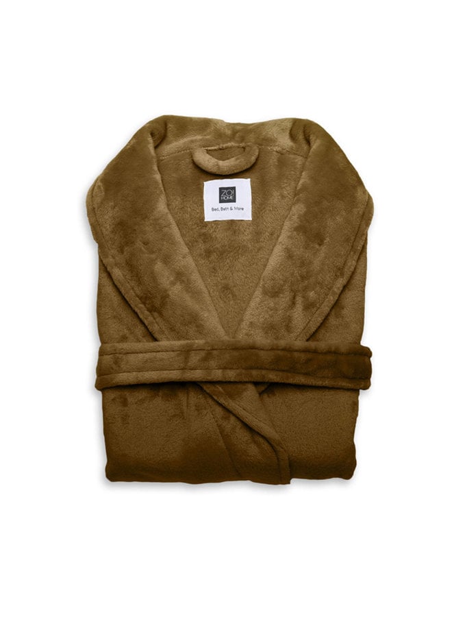 Fleece Badjas Cognac Bruin