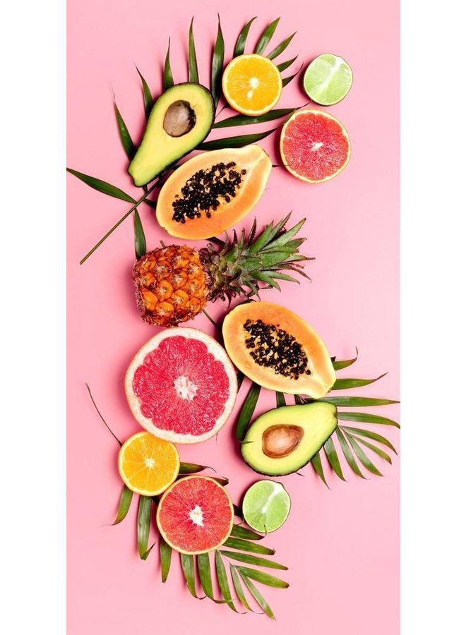 Strandlaken Pink Fruits Roze - 75x150 - Velours