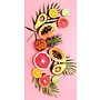 Good Morning Strandlaken Pink Fruits Roze - 75x150 - Velours