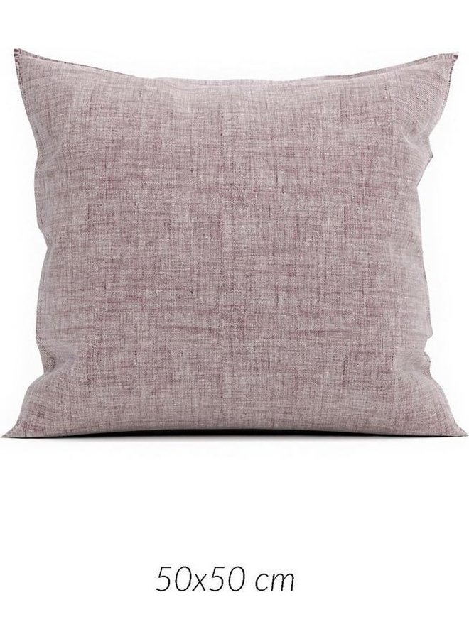 ZO! Home Sierkussenhoezen Lino (Set van 2) Paars - 50x50 - Katoen