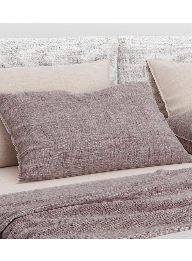 ZO! Home Sierkussenhoezen Lino (Set van 2) Paars - 50x50 - Katoen