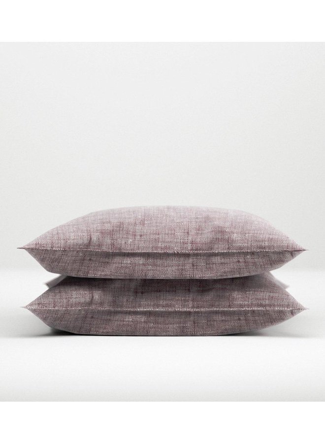 ZO! Home Sierkussenhoezen Lino (Set van 2) Paars - 50x50 - Katoen