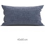 ZO! Home Sierkussenhoezen Lino (Set van 2) Urban Blauw - 40x80 - Katoen