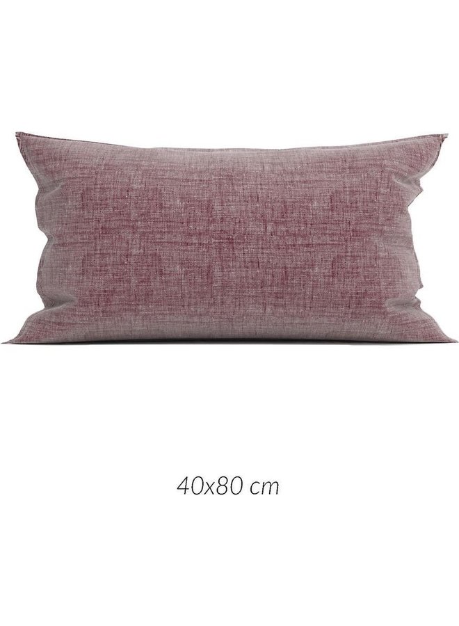 Sierkussenhoezen Lino (Set van 2) Wijnrood - 40x80 - Katoen