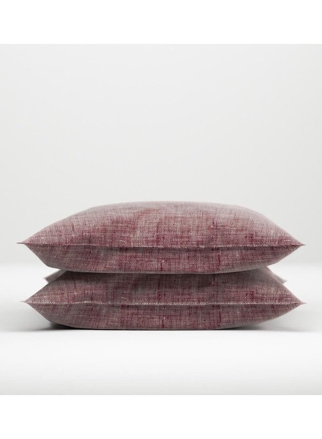 ZO! Home Sierkussenhoezen Lino (Set van 2) Wijnrood - 40x80 - Katoen