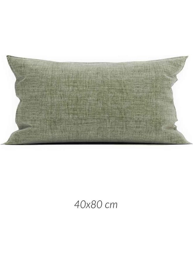 Sierkussenhoezen Lino (Set van 2) Army Groen - 40x80 - Katoen