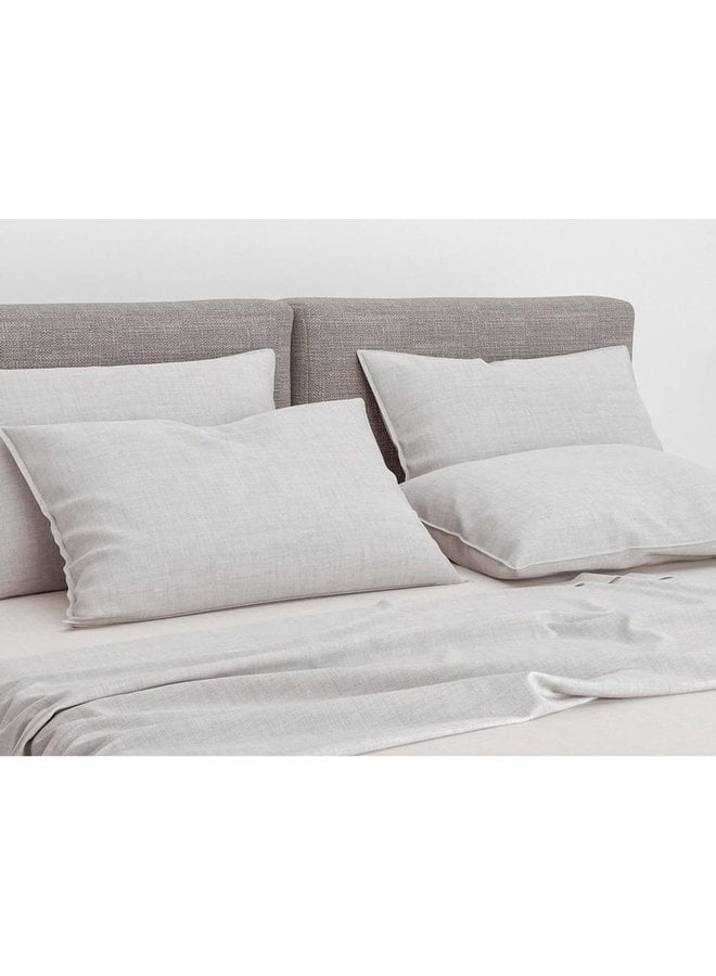 ZO! Home Sierkussenhoezen Lino (Set van 2) Dove Grijs - 40x80 - Katoen