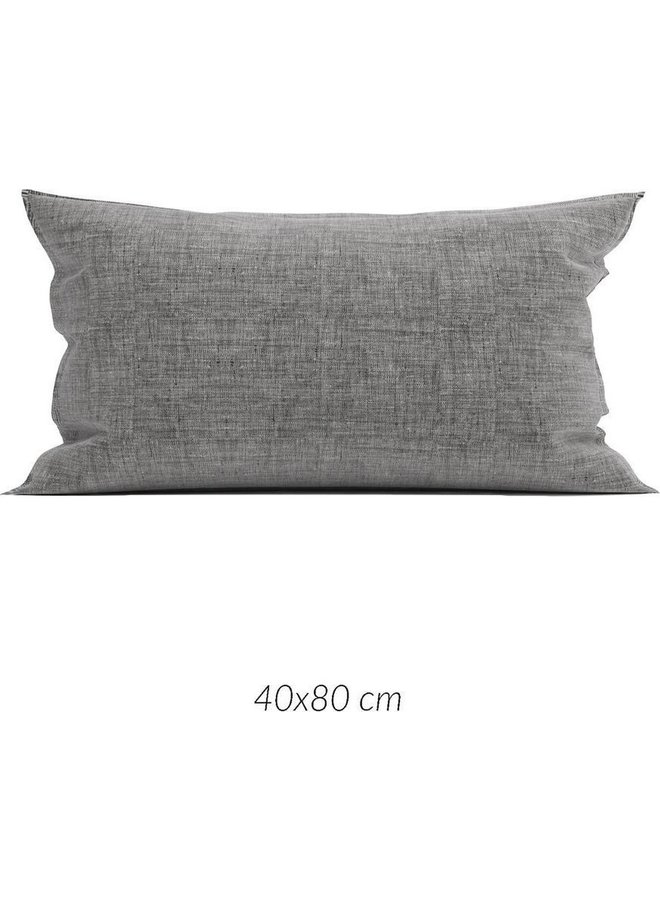 ZO! Home Sierkussenhoezen Lino (Set van 2) Antraciet - 40x80 - Katoen