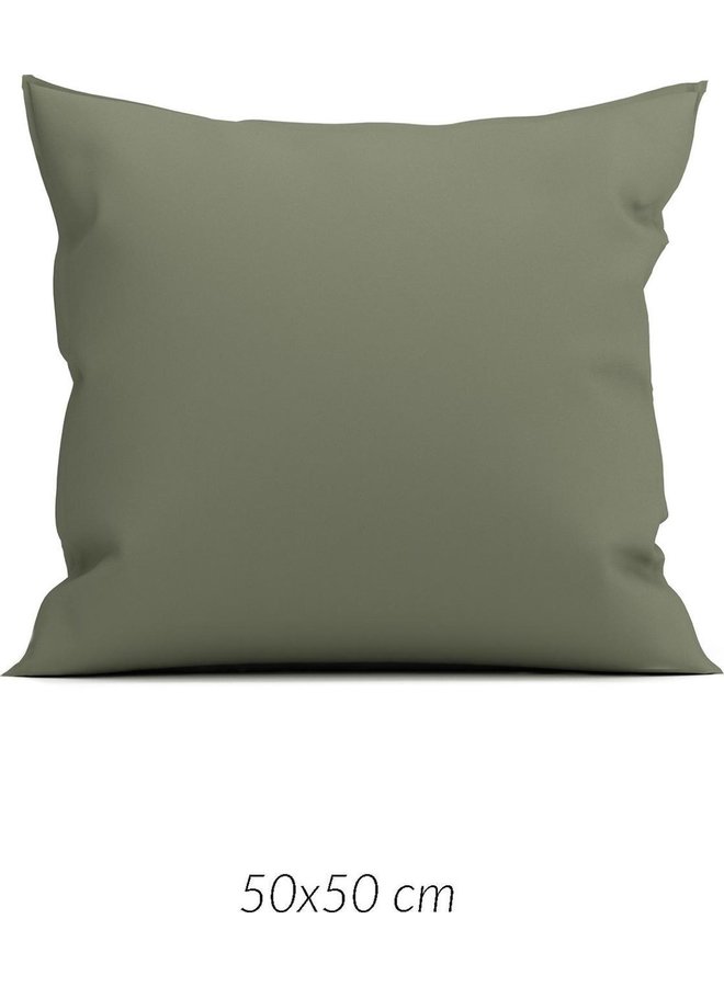 ZO! Home Sierkussenhoezen Satinado (Set Van 2) Army Groen - 50x50 - Katoensatijn