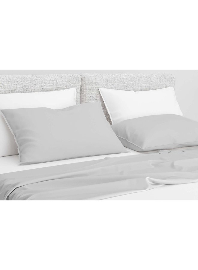 ZO! Home Sierkussenhoezen Satinado (Set Van 2) Ash Grijs - 50x50 - Katoensatijn