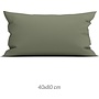 ZO! Home Sierkussenhoezen Satinado (Set Van 2) Army Groen - 40x80 - Katoensatijn