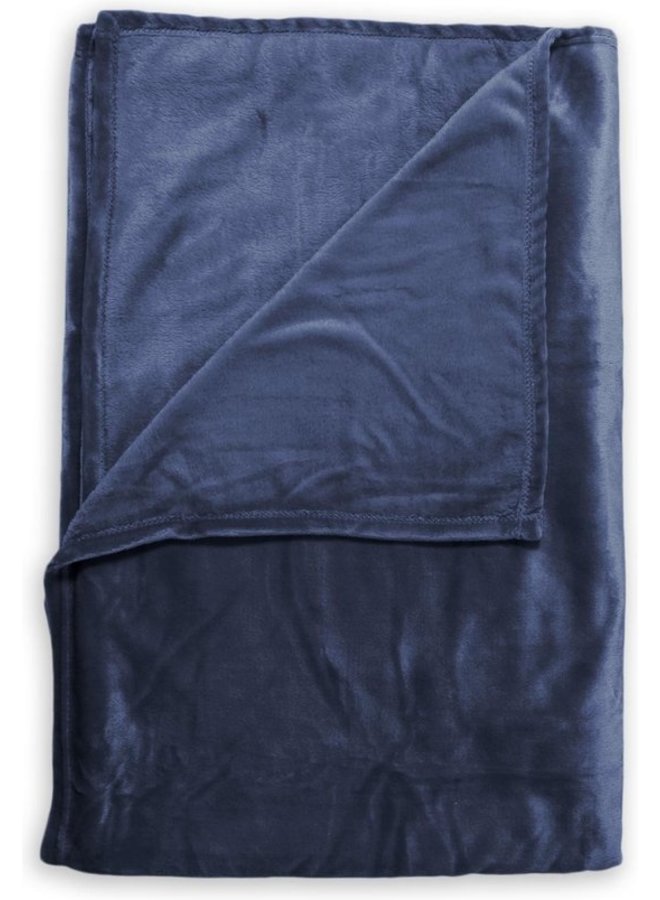 Plaid Cara Indigo Blauw - 140x200 - Polyester