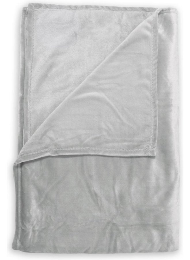 Fleece Plaid Licht Grijs - 140x200