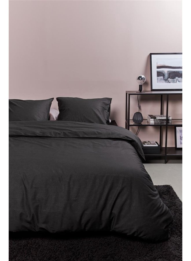 Ambiante Dekbedovertrek Uni Antraciet - Katoen