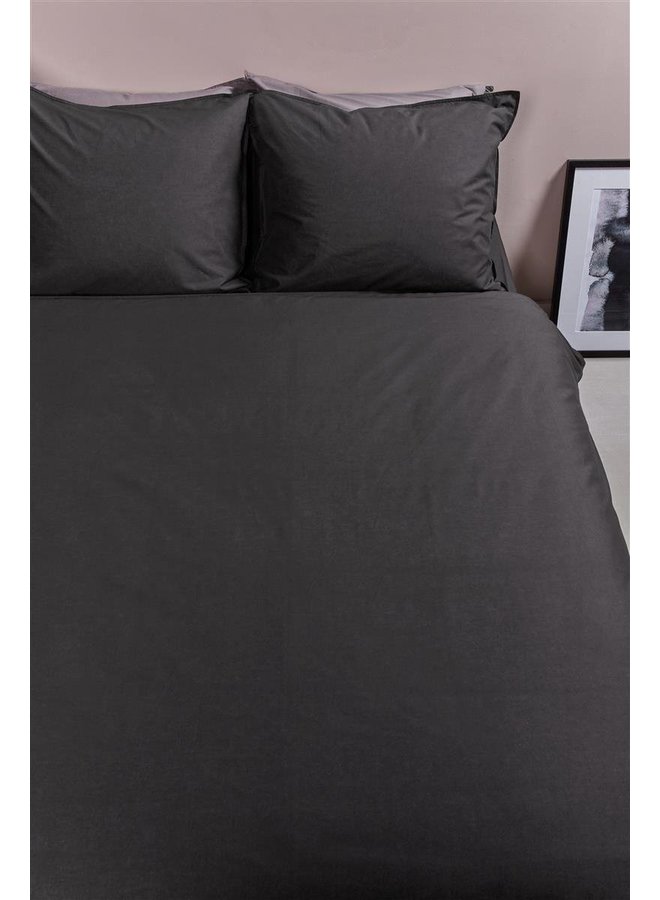 Ambiante Dekbedovertrek Uni Antraciet - Katoen