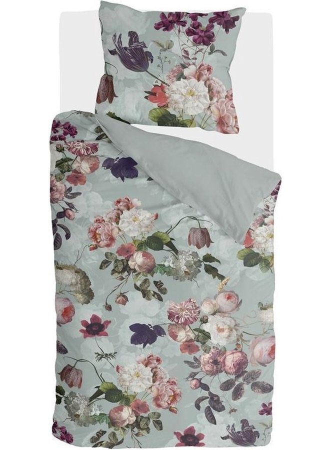 Bykrlund Dekbedovertrek Flowers United Mint - Katoen