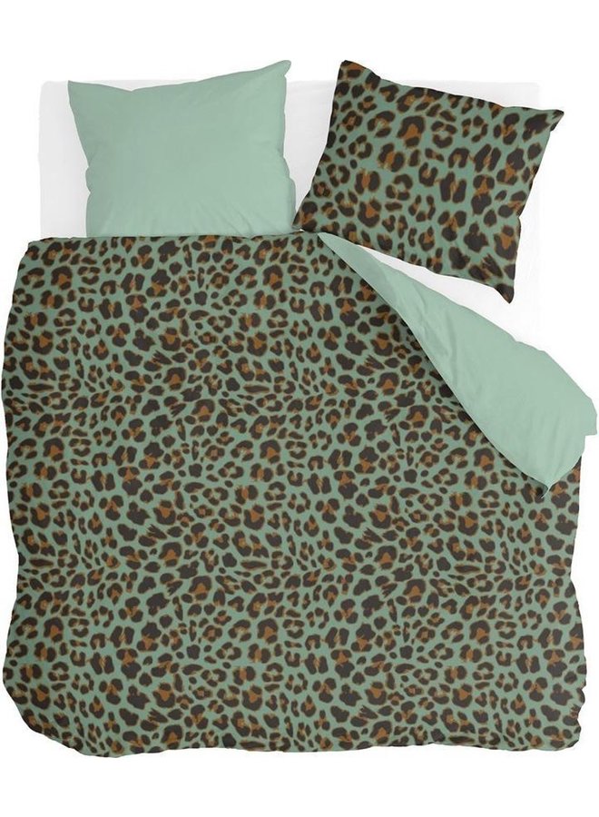 Bykrlund Dekbedovertrek Lazy leopard Groen - Katoen