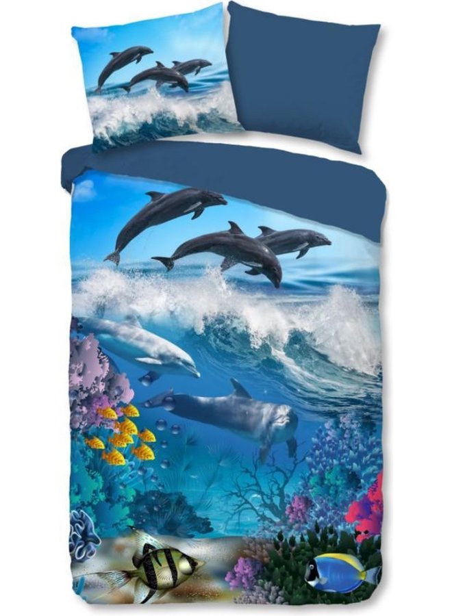 Good Morning Dekbedovertrek Kids Andre Blauw - Katoen