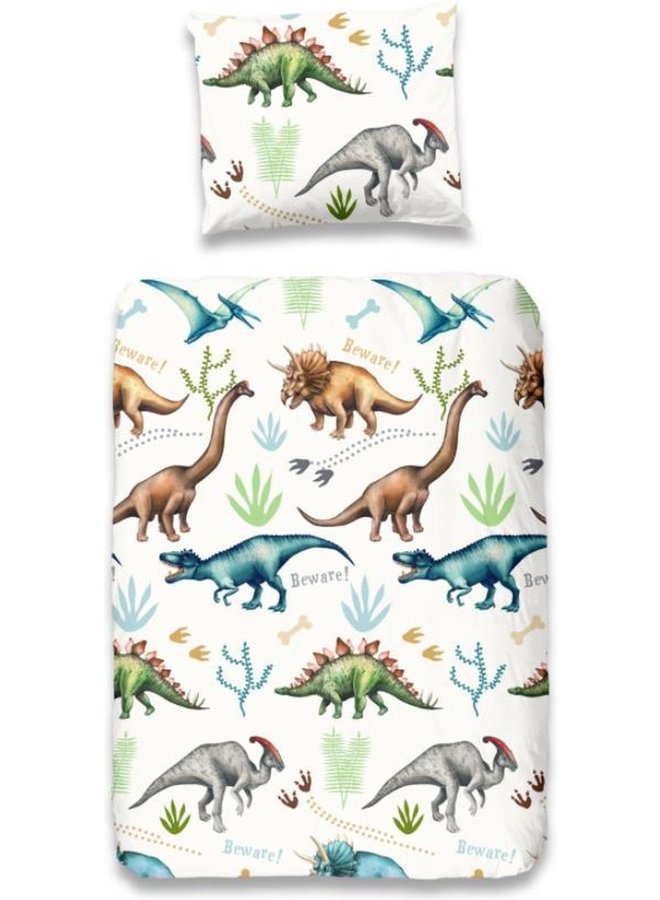 Dekbedovertrek Kids Dino Wit - Katoen PL3