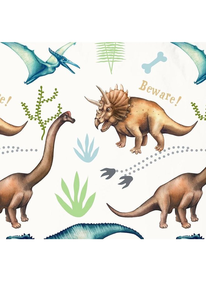 Good Morning Dekbedovertrek Kids Dino Wit - Katoen