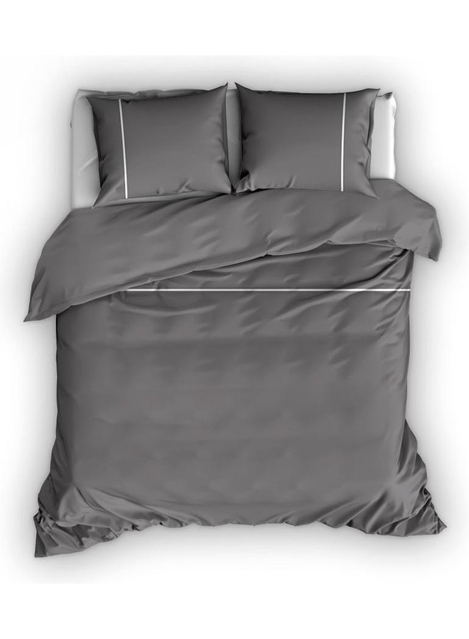 Dekbedovertrek Duchesse Antraciet/Wit - Flanel PL1