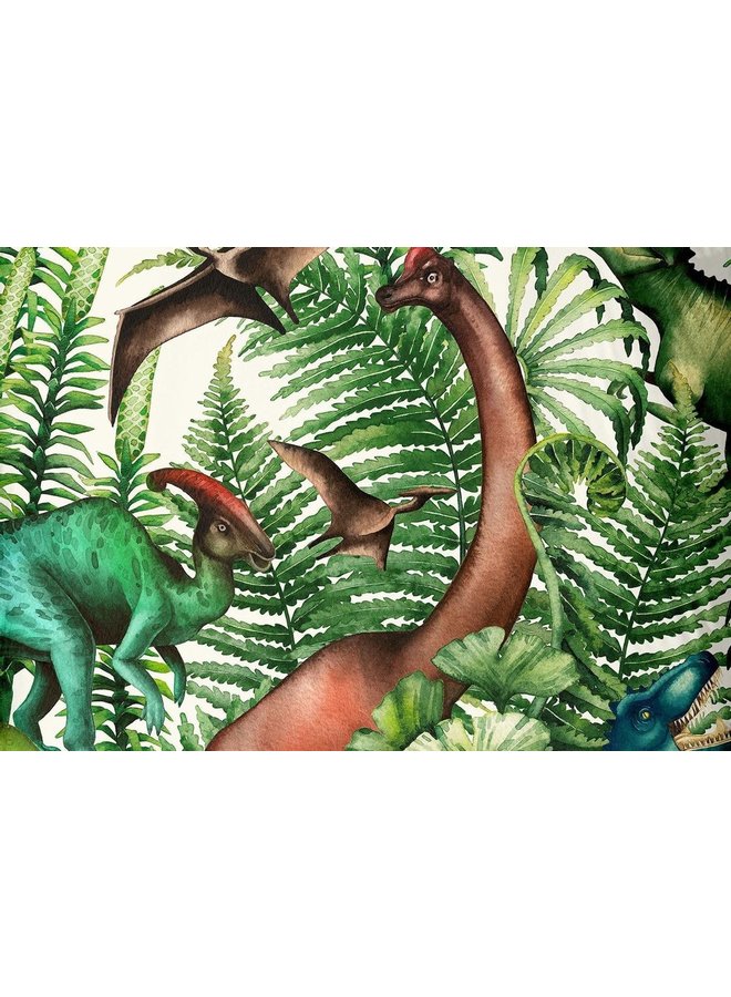 Good Morning Dekbedovertrek Kids Prehistory Groen - Katoen