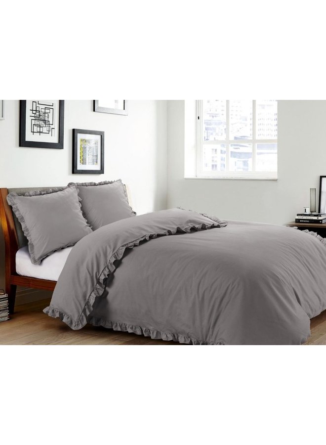 Papillon Dekbedovertrek Deauville Grijs - Percale Katoen