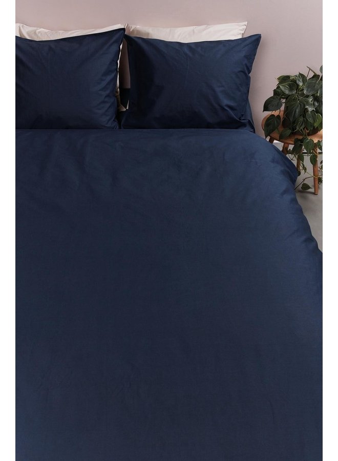 Ambiante Dekbedovertrek Uni Navy Blauw - Katoen