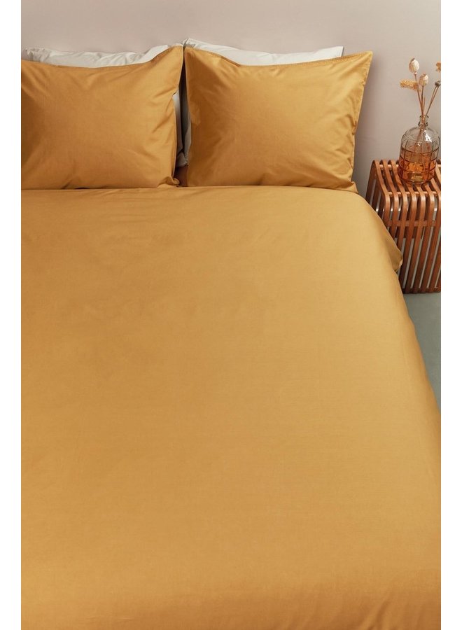 Ambiante Dekbedovertrek Uni Oker Geel - Katoen