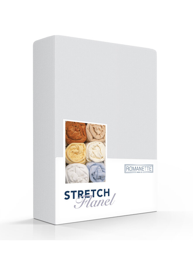 Romanette Hoeslaken Grijs - Stretch Flanel