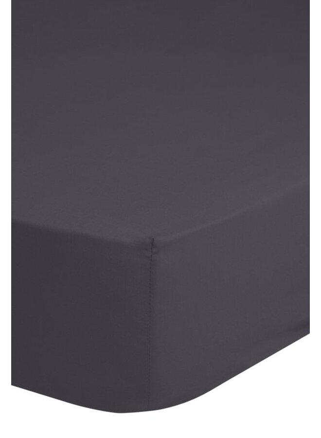 Hoeslaken Antraciet - Katoensatijn