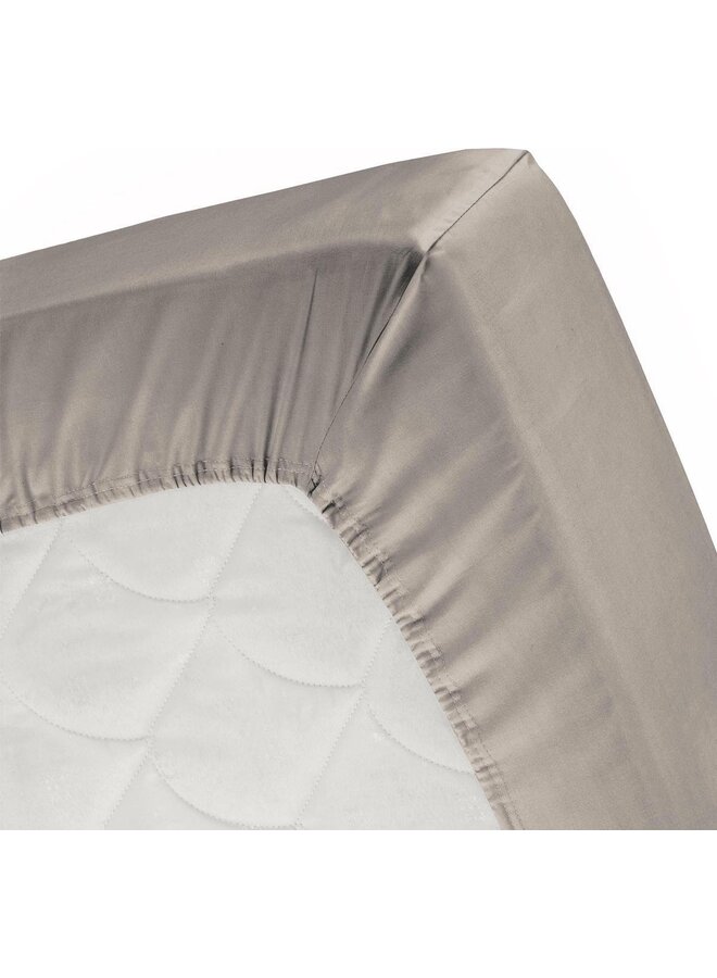 Cinderella Hoeslaken Splittopper Taupe - Katoensatijn